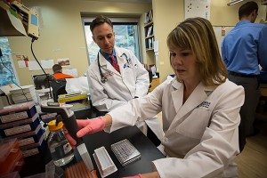 Investigators at the Huntsman Cancer Institute at the University of Utah analyzed cells in blood from elephants, obtained during routine health checks, to learn why the animals rarely get cancer. The studies were made possible by collaborations with Utah's Hogle Zoo and the Ringling Bros. Center for Elephant Conservation.