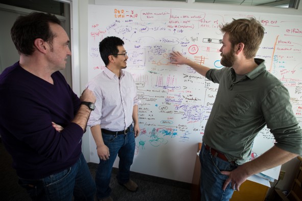 Cedric Feschotte, Ph.D., associate professor of human genetics, Edward Chuong, Ph.D., a Jane Coffin Childs postdoctoral fellow, and Nels Elde, Ph.D., assistant professor of human genetics, published research in the journal Science revealing that remnants of viruses embedded into the genomes of our ancestors millions of years ago help us fight viral and other infections today.